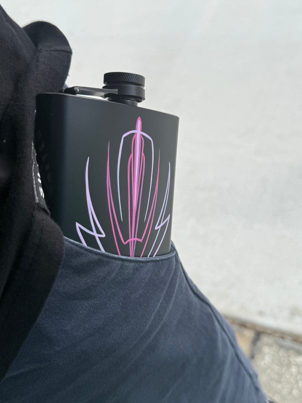 Hand Pinstriped Hip Flask