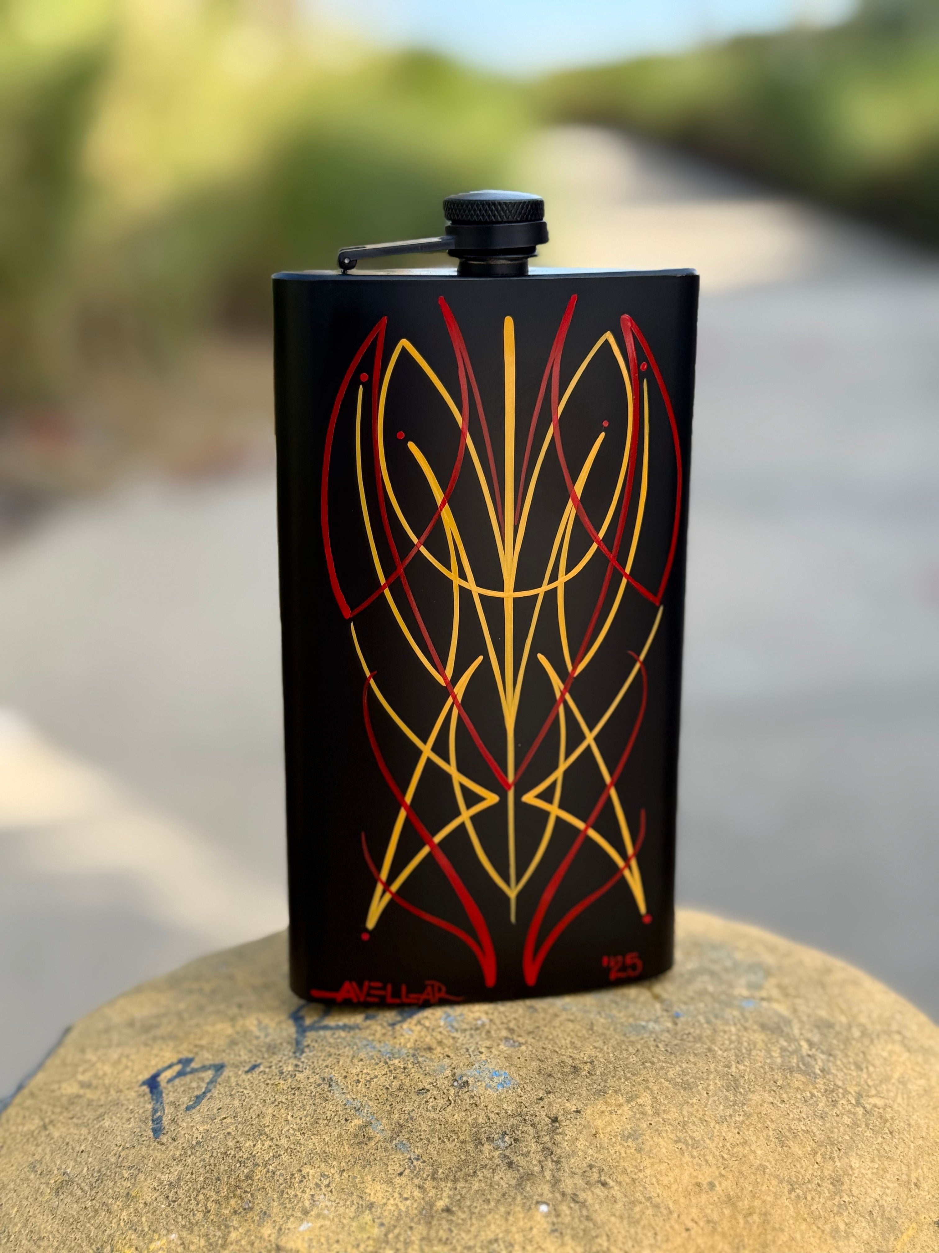 Pinstriped 12oz Flask