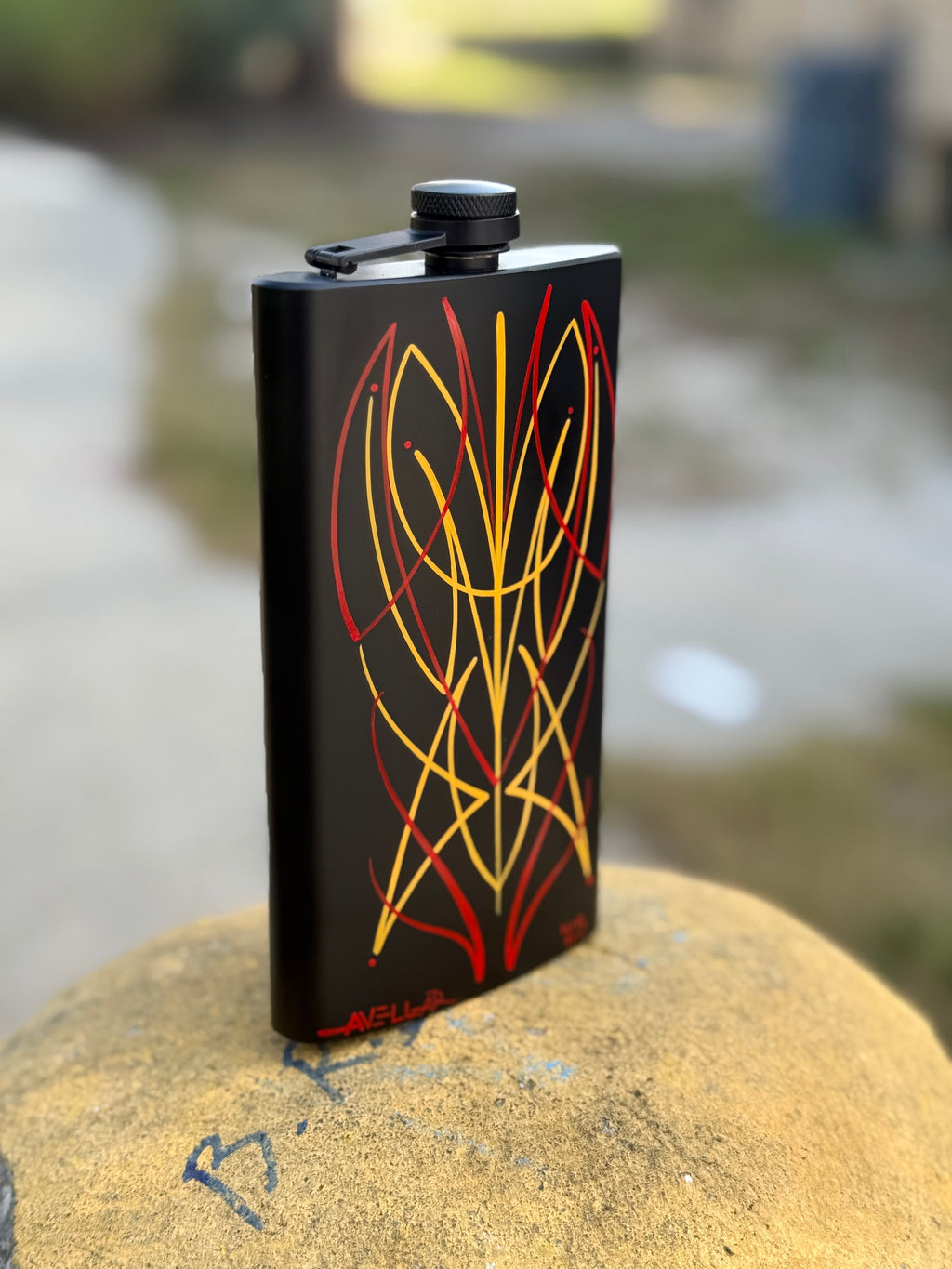Pinstriped 12oz Flask