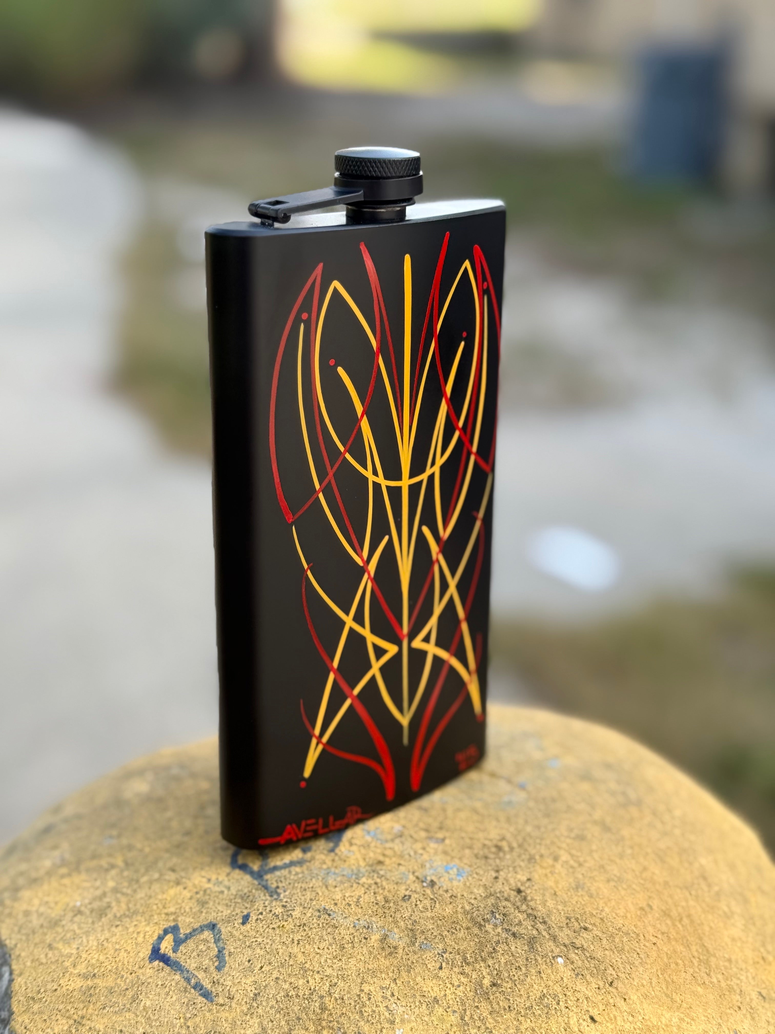 Pinstriped 12oz Flask