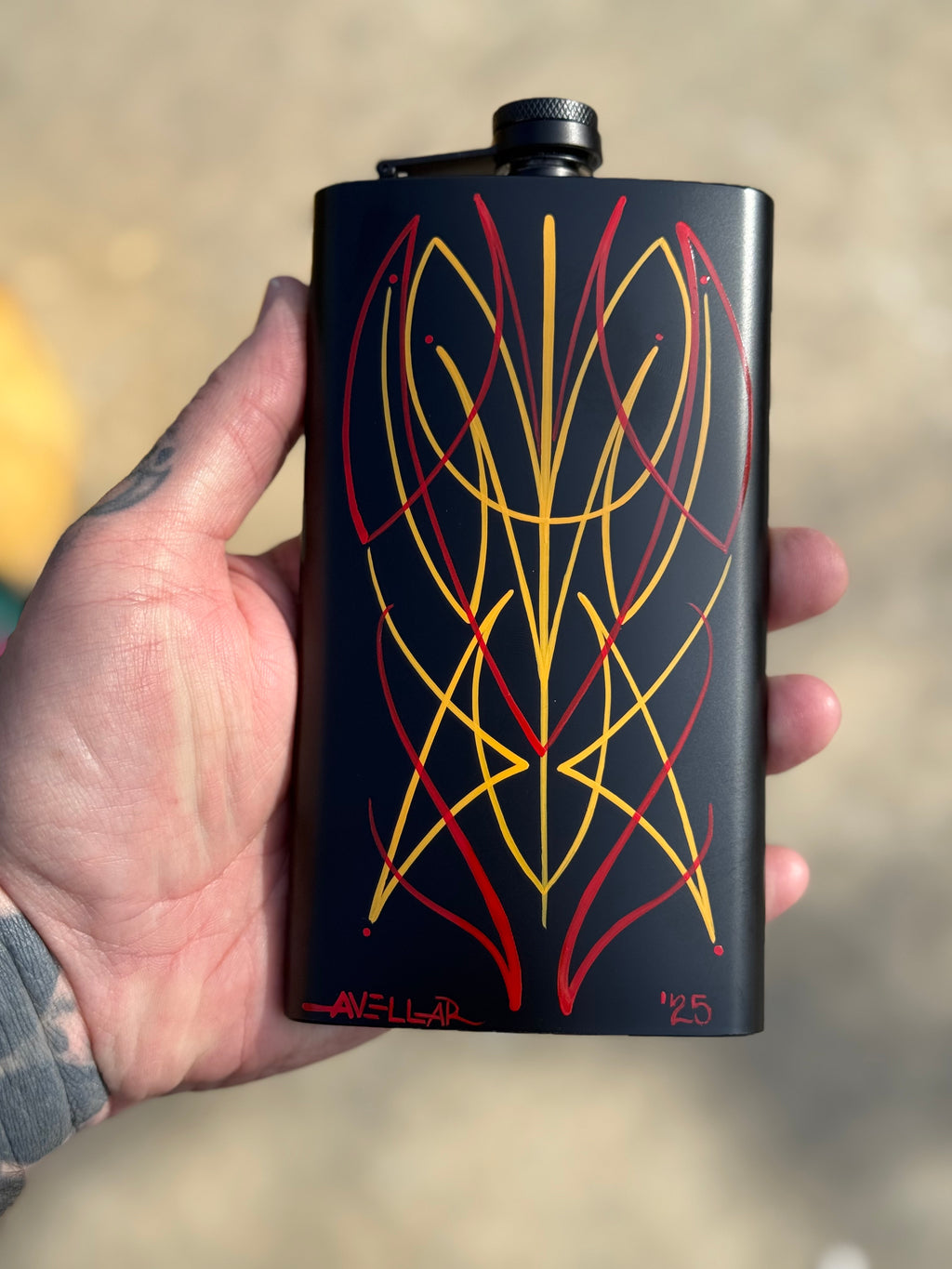 Pinstriped 12oz Flask