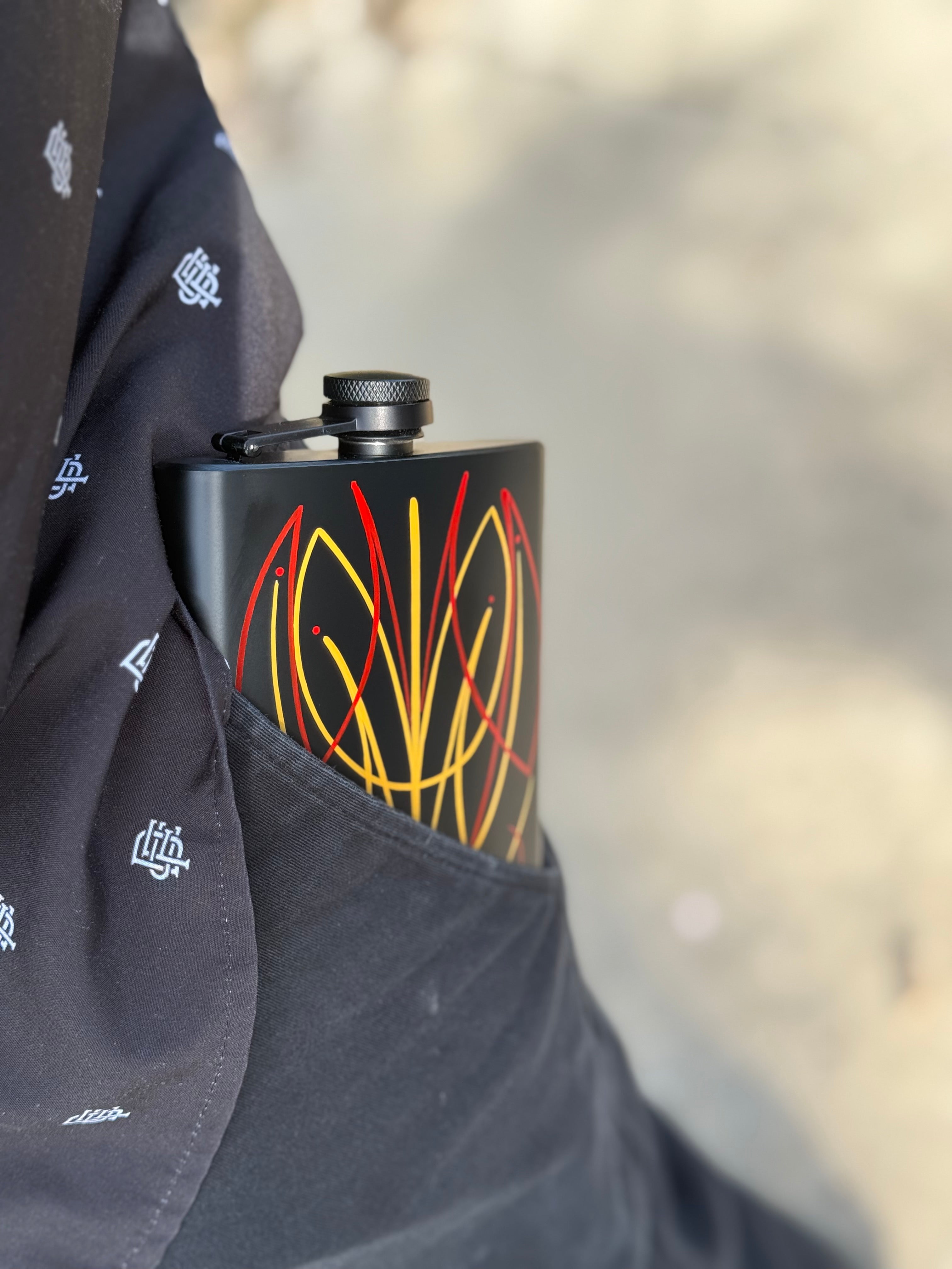 Pinstriped 12oz Flask