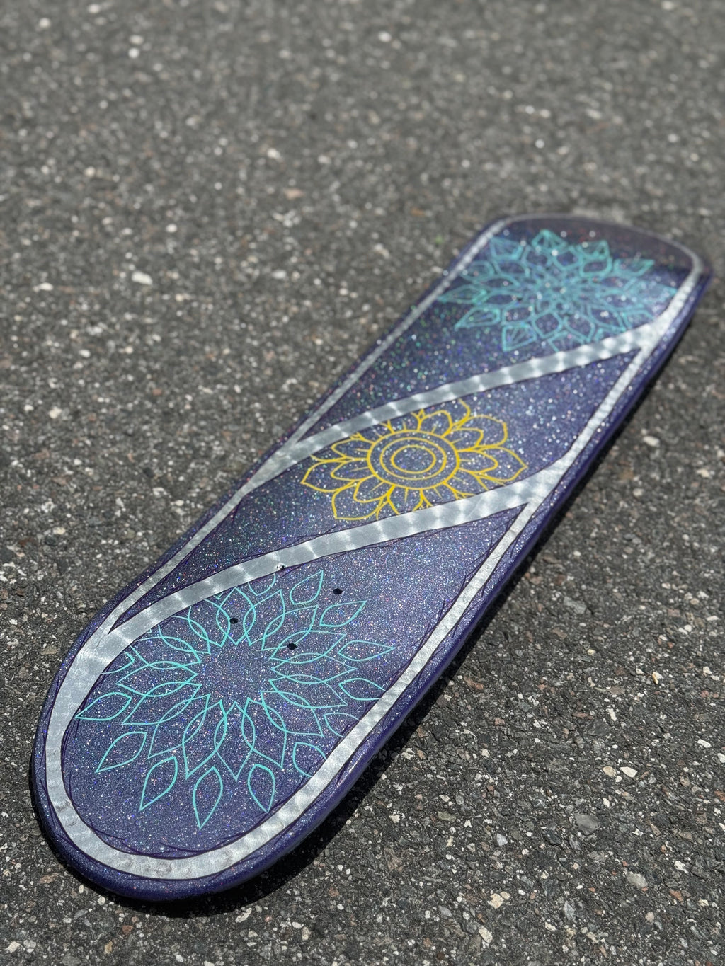 Hand Painted Mandala Skateboard