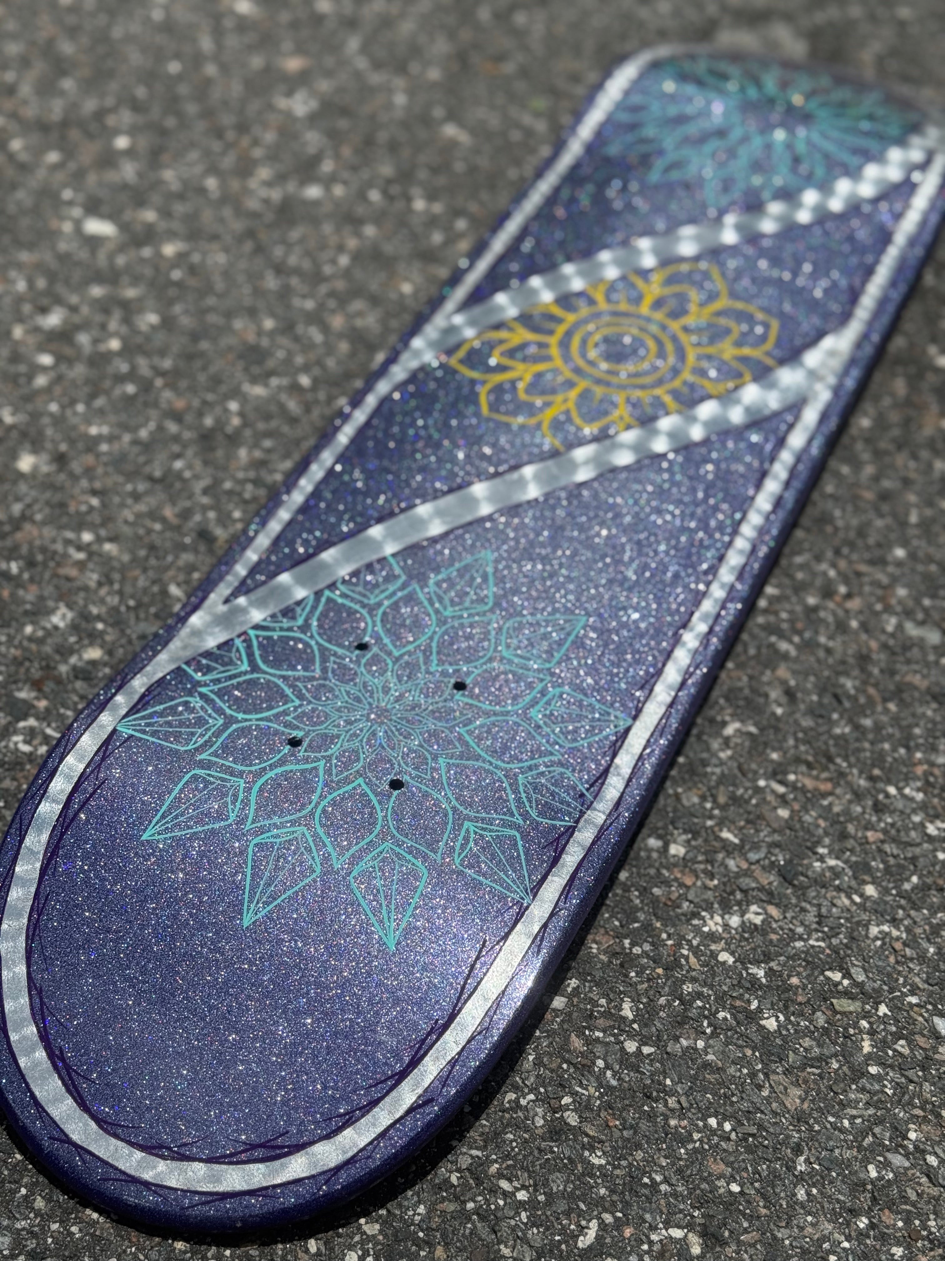 Hand Painted Mandala Skateboard